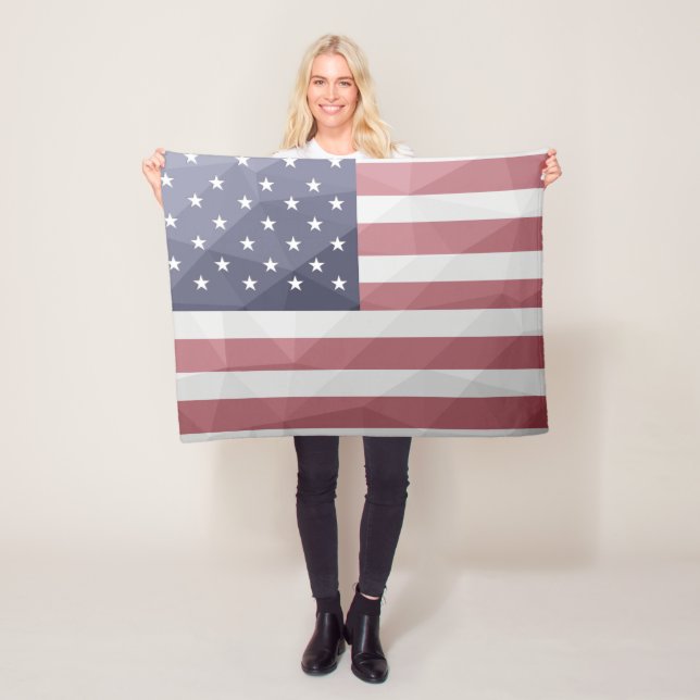 USA Flagge Red White Blue America Geometric Mesh Fleecedecke (Beispiel)