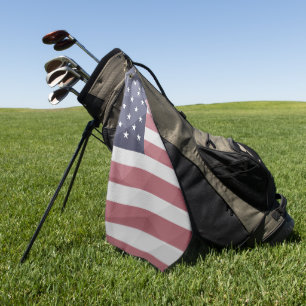 USA Flagge Red White Blue America Geometric Mesh Golfhandtuch