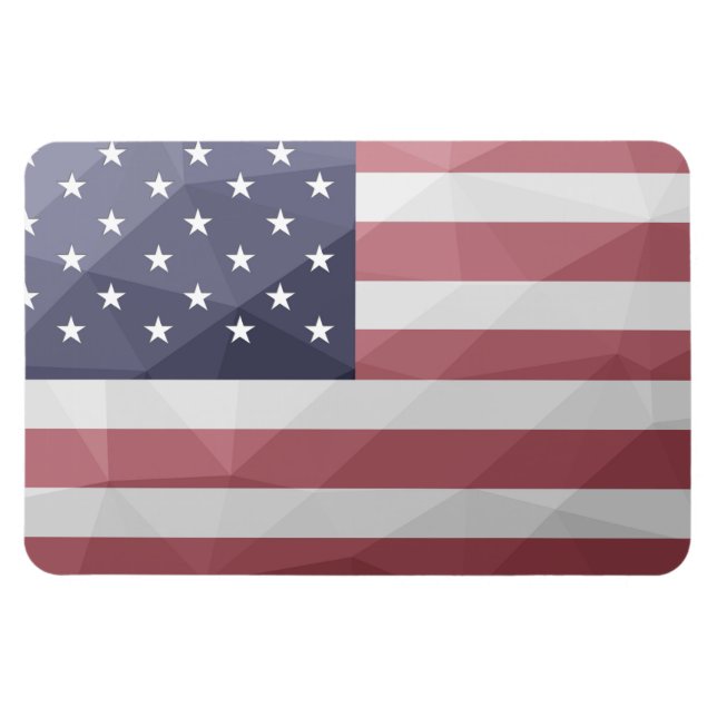 USA Flagge Red White Blue America Geometric Mesh Magnet (Horizontal)
