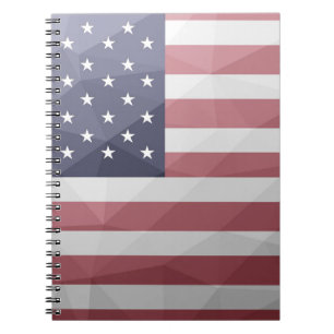 USA Flagge Red White Blue America Geometric Mesh Notizblock