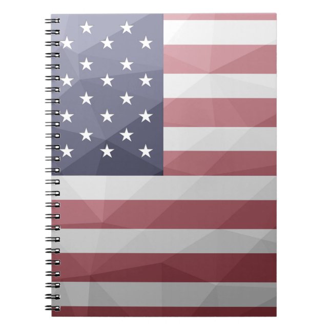 USA Flagge Red White Blue America Geometric Mesh Notizblock (Vorderseite)