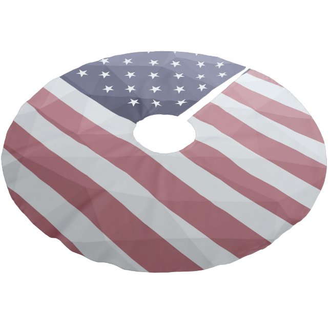 USA Flagge Red White Blue America Geometric Mesh Polyester Weihnachtsbaumdecke (Schrägansicht)