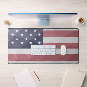 USA Flagge Red White Blue America Geometric Mesh Schreibtischunterlage