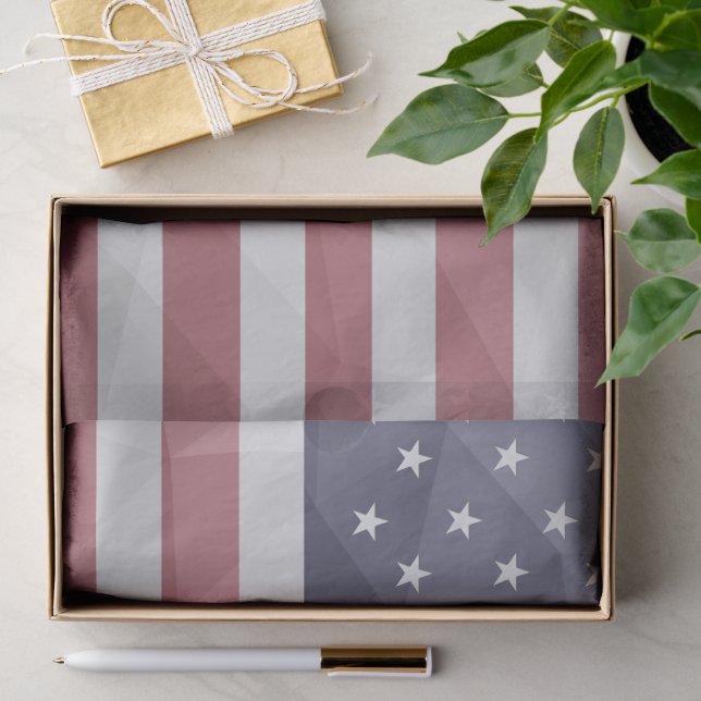 USA Flagge Red White Blue America Geometric Mesh Seidenpapier (Geschenk)