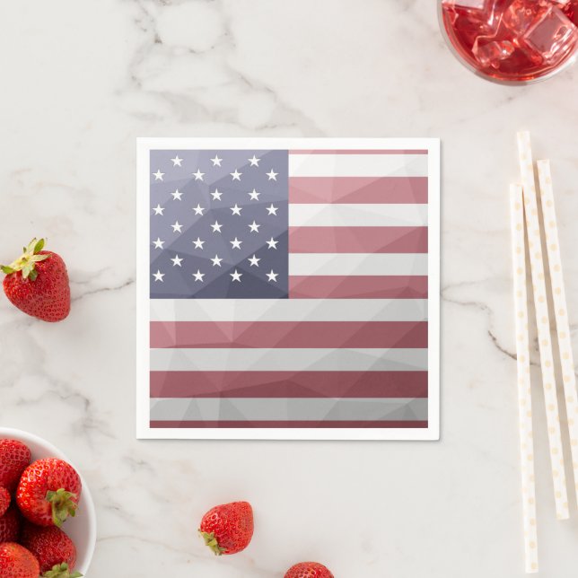 USA Flagge Red White Blue America Geometric Mesh Serviette (Beispiel)