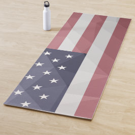 USA Flagge Red White Blue America Geometric Mesh Yogamatte