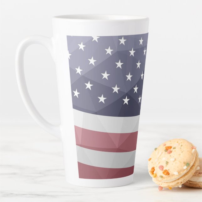 USA-Flagge Red White Blue America Geometry Latte Milchtasse (Beispiel)