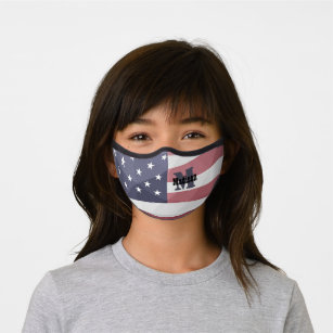 USA-Flagge Red White Blue Geometric Mesh Monogram Premium Mund-Nasen-Maske