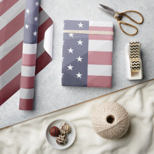 USA-Flagge Red White Blue Geometric Mesh Pattern Geschenkpapier
