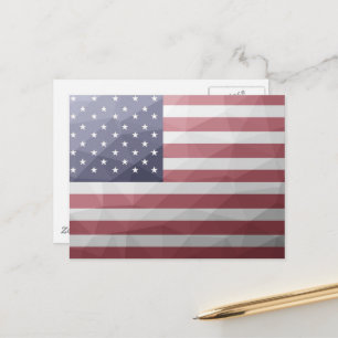 USA-Flagge Red White Blue Geometric Mesh Pattern Postkarte