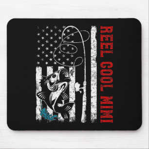 USA-Flagge Reel Cool Mimi Angeln Fischer Fischer Mousepad