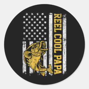 Usa-Flagge Rolle Cool Papa Patriotisches Angeldesi Runder Aufkleber