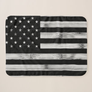 USA flagge Rustic Wood Schwarz-weiß Patriotic Amer Sherpadecke