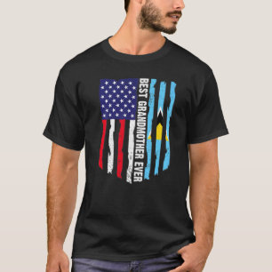 Usa Flagge & Saint Lucia Flag Beste Großmutter je T-Shirt