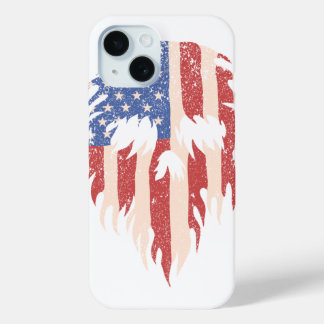 USA-Flagge Schädel Bart | Abgenutztes patriotische Case-Mate iPhone Hülle