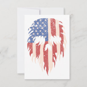 USA-Flagge Schädel Bart Abgenutztes patriotische Dankeskarte