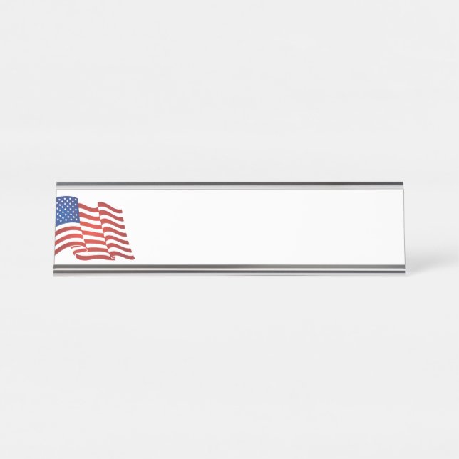 USA-Flagge Schreibtischnamensplakette (Vorderseite )