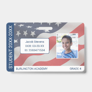 USA-Flagge Schüler-ID Homeschool oder Privatschule Ausweis