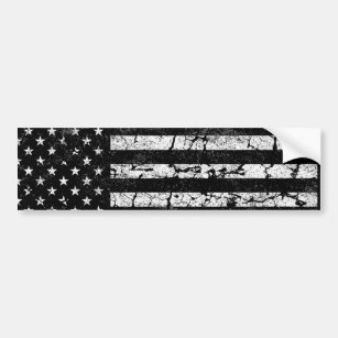 USA-Flagge, Schwarz und Weiß Autoaufkleber