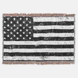 USA-Flagge, Schwarz und Weiß Decke