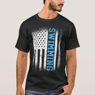 USA-Flagge Schwimmen Schwimmen Amerikanische Schwi T-Shirt