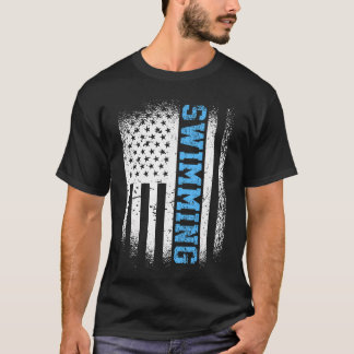 USA-Flagge Schwimmen Schwimmen Amerikanische Schwi T-Shirt