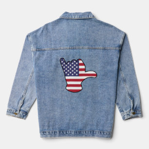 USA-Flagge Shaka-Zeichen Jeansjacke