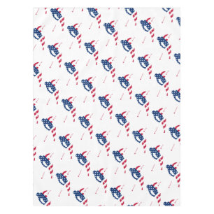 USA-Flagge Ski fahrenden amerikanischen Skifahrers Tischdecke