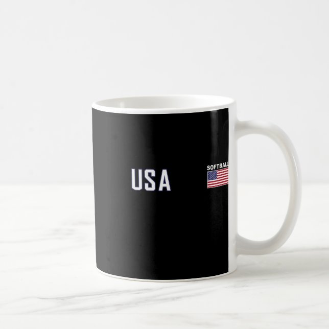 USA-Flagge Softll-Team-Ausrüstung Frauen Männer So Kaffeetasse (Rechts)