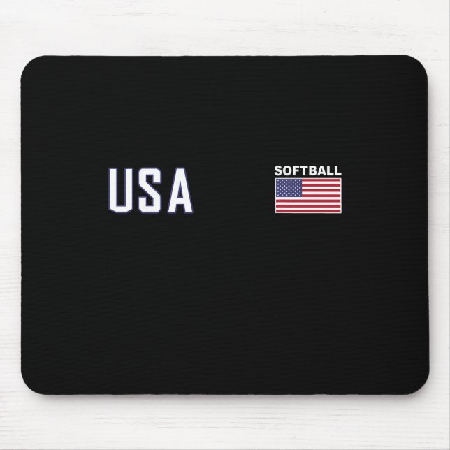 USA-Flagge Softll-Team-Ausrüstung Frauen Männer So Mousepad (Vorne)