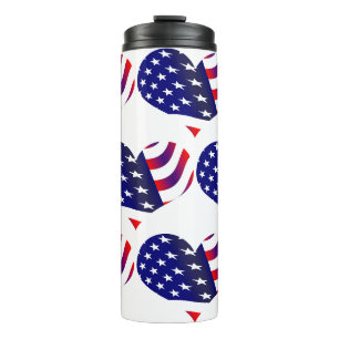 USA-Flagge spielt die patriotischen Streifen Thermosbecher