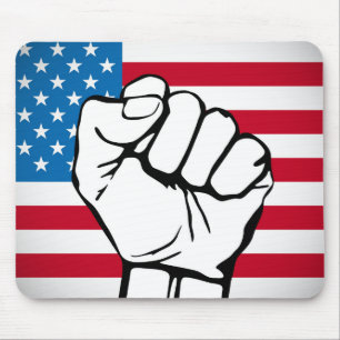 USA-Flagge Steigende Faust Mousepad