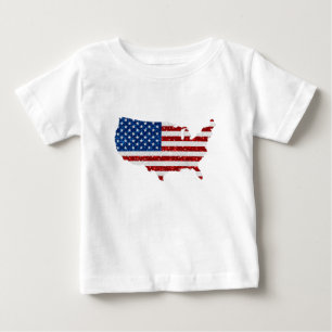 USA-Flagge Sterne & Streifen 4. Juli Glitter Baby T-shirt
