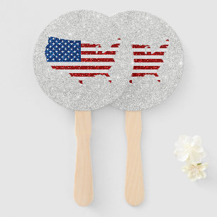 USA-Flagge Sterne & Streifen 4. Juli Glitter Fächer