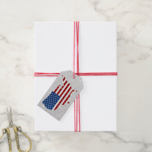 USA-Flagge Sterne & Streifen 4. Juli Glitter Geschenkanhänger