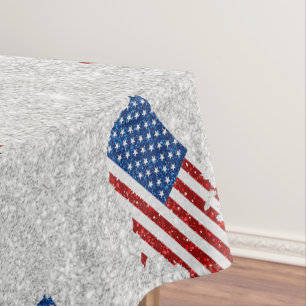 USA-Flagge Sterne & Streifen 4. Juli Glitter Tischdecke