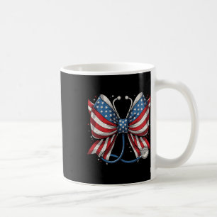 Usa-Flagge Stethoskop Coquette-Schleife Rn-Kranken Kaffeetasse