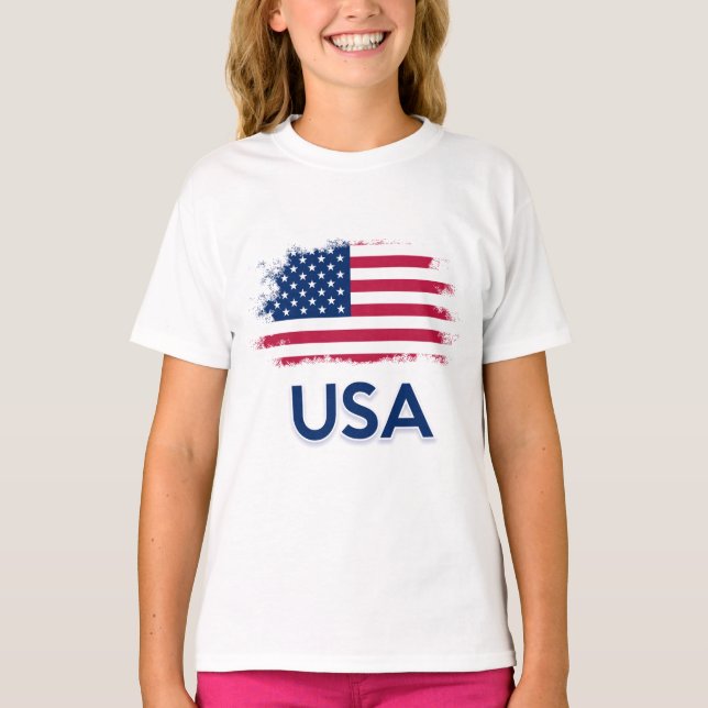 USA-Flagge T-Shirt (Vorderseite)