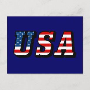 USA-Flagge Text Postkarte