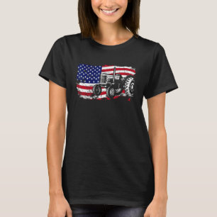 USA-Flagge Traktor Barnyard Ernte Landwirtschaft S T-Shirt