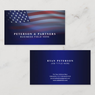 USA-Flagge | Transparente Abstufung | Blau Visitenkarte