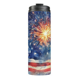 USA-Flagge. Treueschwur. Thermosbecher