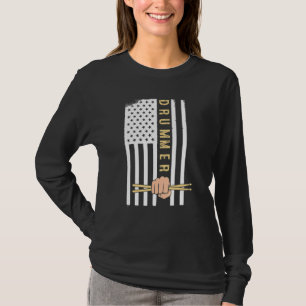 USA-Flagge Trommelschläger Cool Patriotische Ameri T-Shirt
