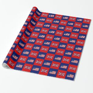 USA-Flagge & UK-Flagge Muster Geschenkpapier