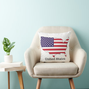 USA-Flagge und Souvenir-Design mit Karte Kissen