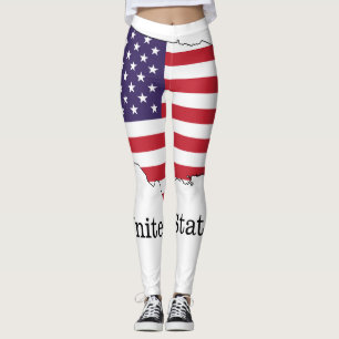 USA-Flagge und Souvenir-Design mit Karte Leggings