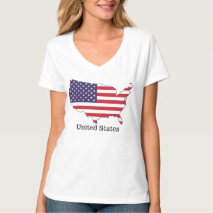 USA-Flagge und Souvenir-Design mit Karte T-Shirt