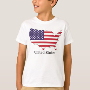 USA-Flagge und Souvenir-Design mit Karte T-Shirt