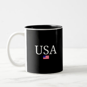 Usa-Flagge-Usa-Flagge-Amerika-Amerikanisch-Amerika Zweifarbige Tasse