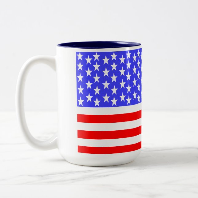 USA-Flagge vollständig bedruckt Zweifarbige Tasse (Links)